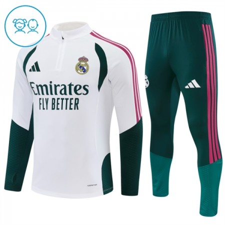 Real Madrid Børn Trænings Sweatshirt Hvid Kvart-Zip 2026-27