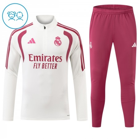 Real Madrid Børn Trænings Sweatshirt Hvid Kvart-Zip 2026-27