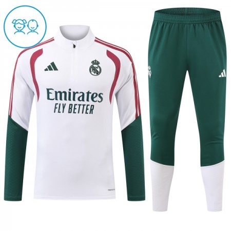 Real Madrid Børn Trænings Sweatshirt Hvid Kvart-Zip 2026-27