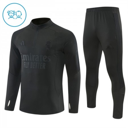 Real Madrid Børn Trænings Sweatshirt Sort Kvart-Zip 2026-27