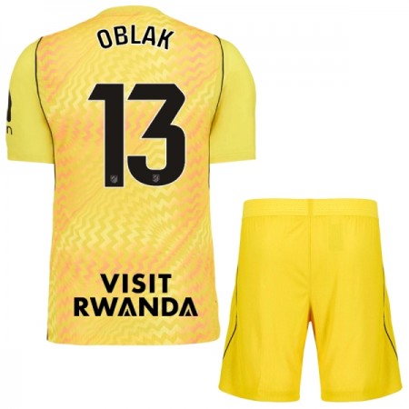 Atlético Madrid Oblak 13 Fodboldtrøjer Målmand Børn Gul 2026-27 Kort ærmer